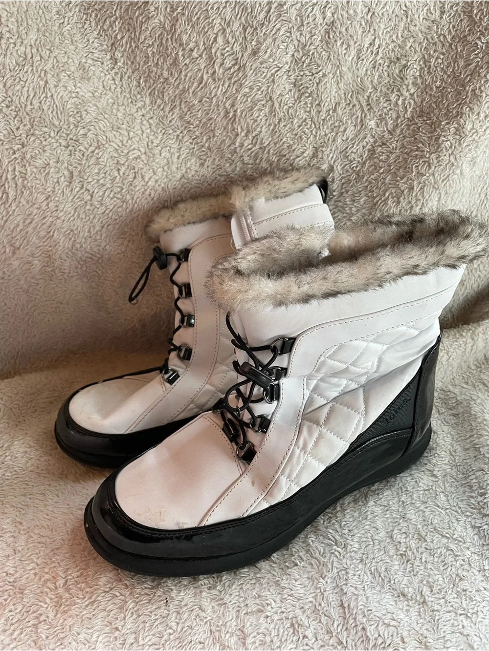 White fuzzy boots